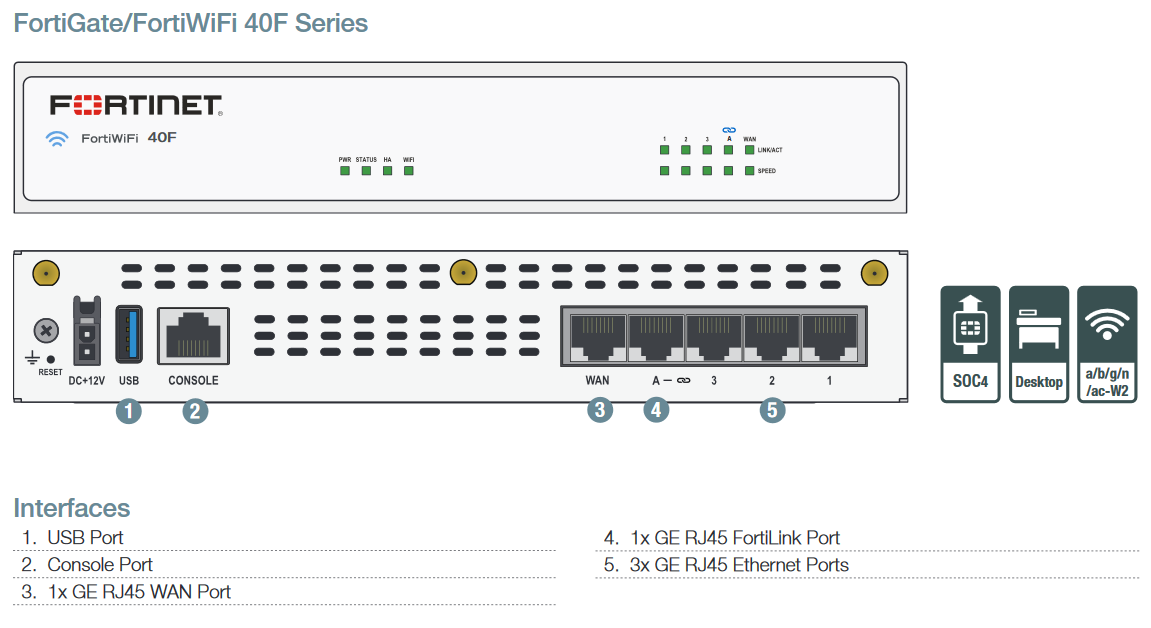 FORTINET Fortigate 40F Firewall, 40F, Fortigate 40F Firewall